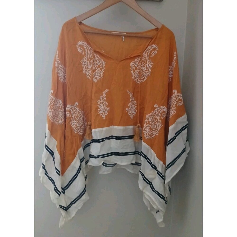 Anthropologie Floreat Sunglow Embroidered Caftan Kimono